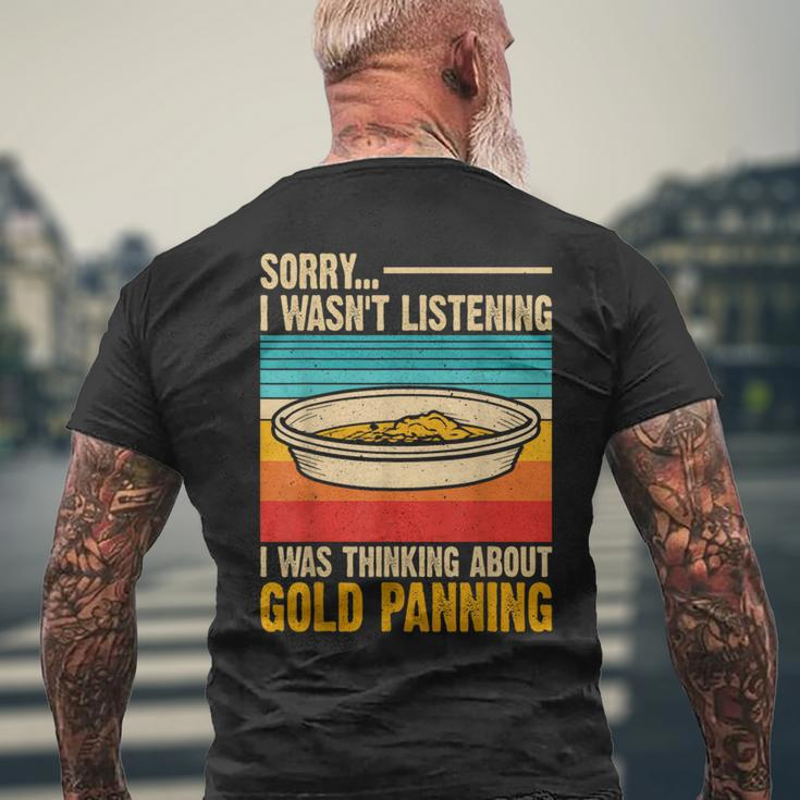 I Was Thinking About Gold Panning Gold Panner Vintage Men's T-shirt Back Print Gifts for Old Men