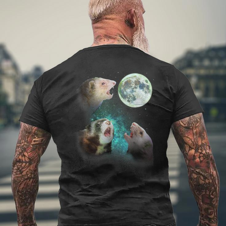 Three Ferrets Howl At Moon 3 Wolfs Wolves Parody Men's T-shirt Back Print Gifts for Old Men