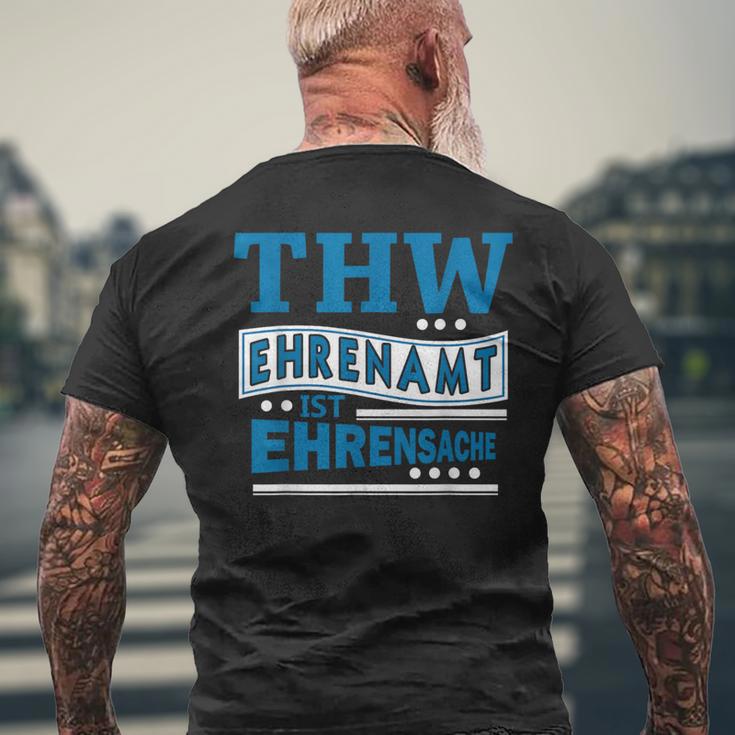 Thw Ehrenamt Ist Ehrensache Technisches Hilfswerk Motiv T-Shirt mit Rückendruck Geschenke für alte Männer