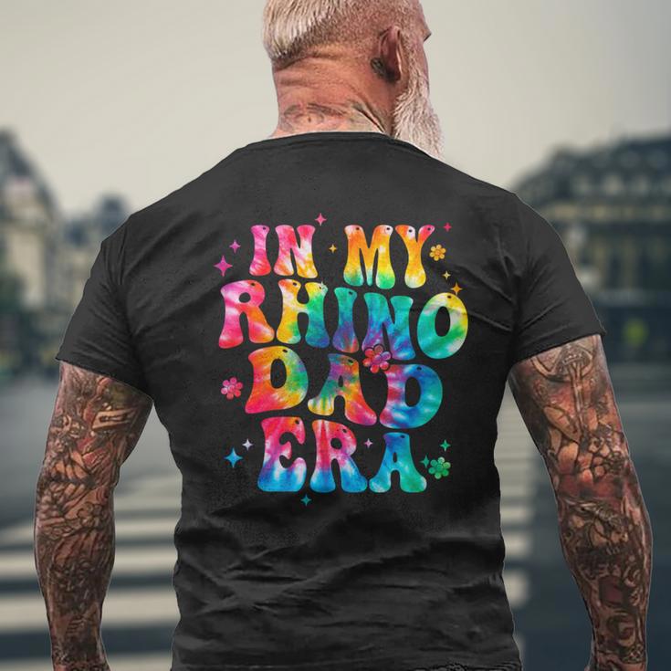 Tie Dye In My Rhino Dad Era Rhino Father Men's T-shirt Back Print Gifts for Old Men