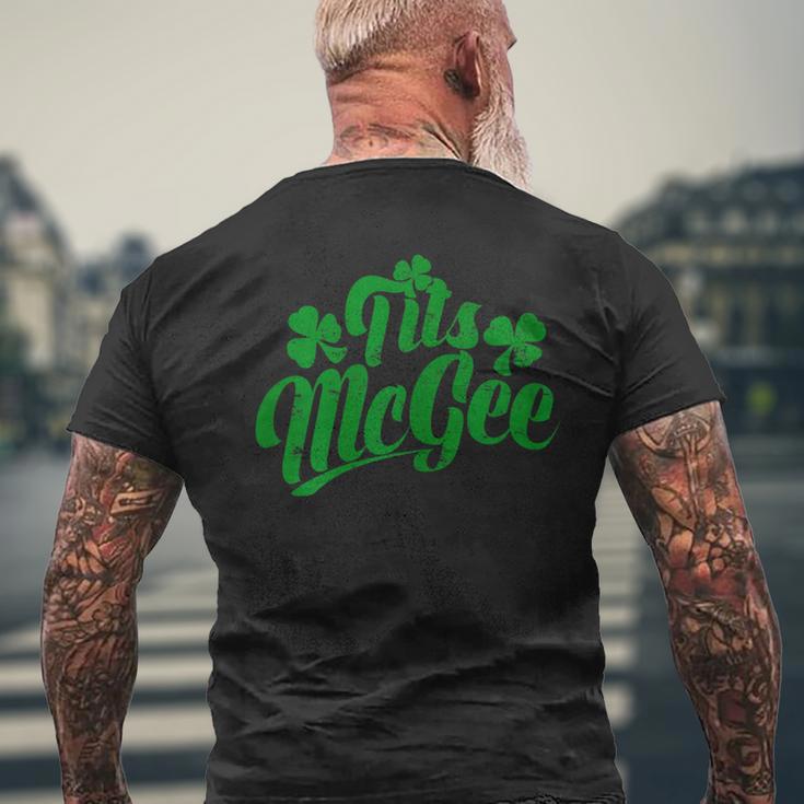 Tits Mcgee Vintage St Patrick's Day Shamrocks Retro Men's T-shirt Back Print Gifts for Old Men