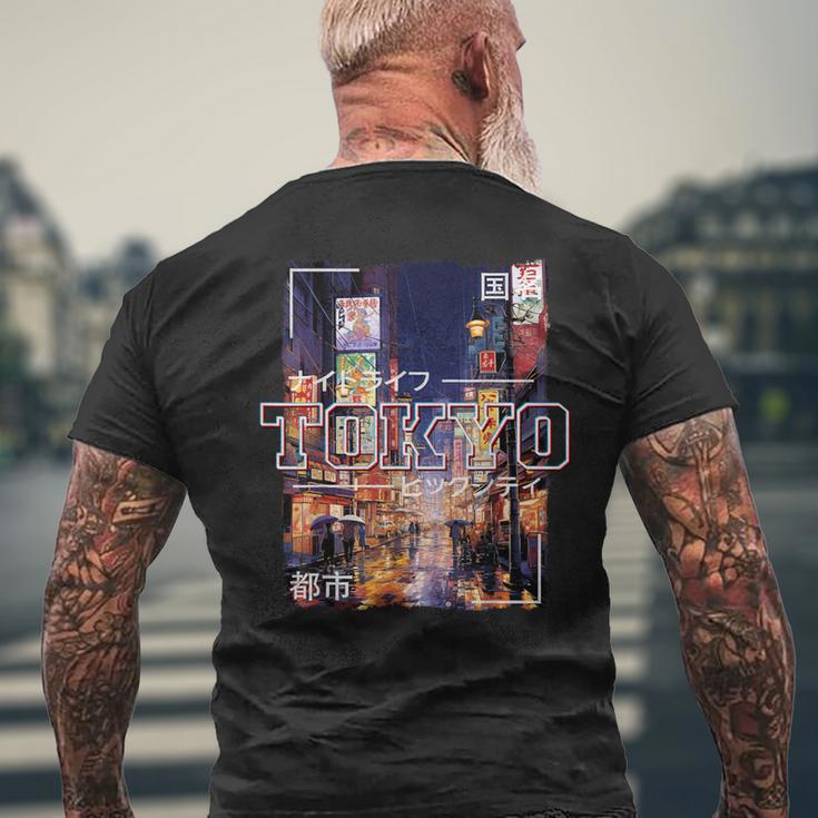 Tokyo City Retro Japan Ästhetik Straßenon Tokio T-Shirt mit Rückendruck Geschenke für alte Männer