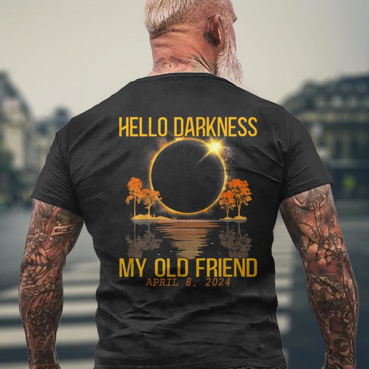 Total Eclipse 2024 Hello Darkness My Old Friend Men's T-shirt Back Print Gifts for Old Men