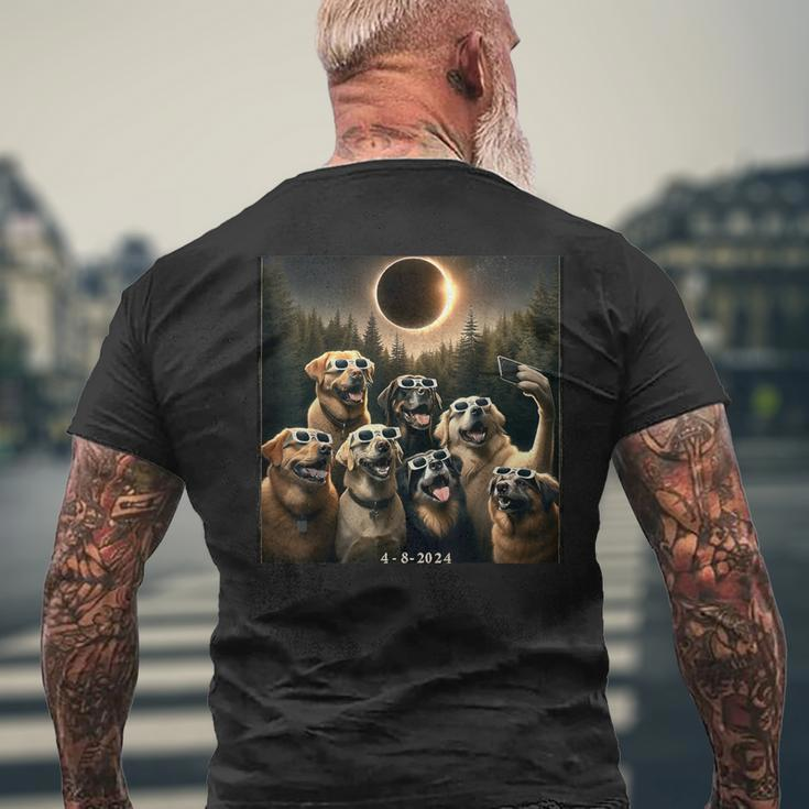 Total Eclipse April 8 2024 Dog Glasses Selfie Men's T-shirt Back Print Gifts for Old Men