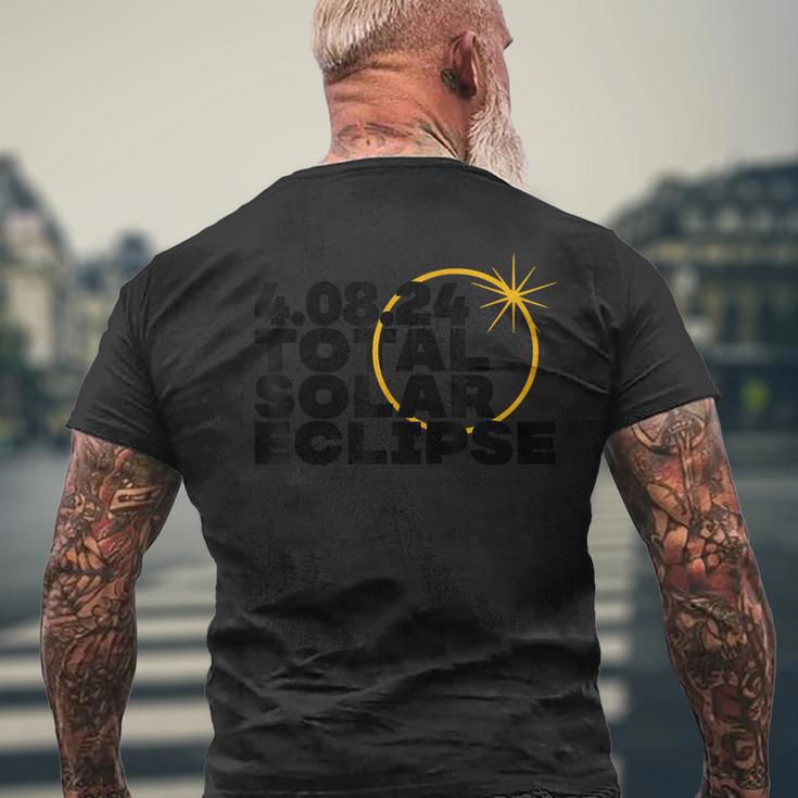 Total Solar Eclipse 2024 America April 8 2024 Retro Vintage Men's T-shirt Back Print Gifts for Old Men