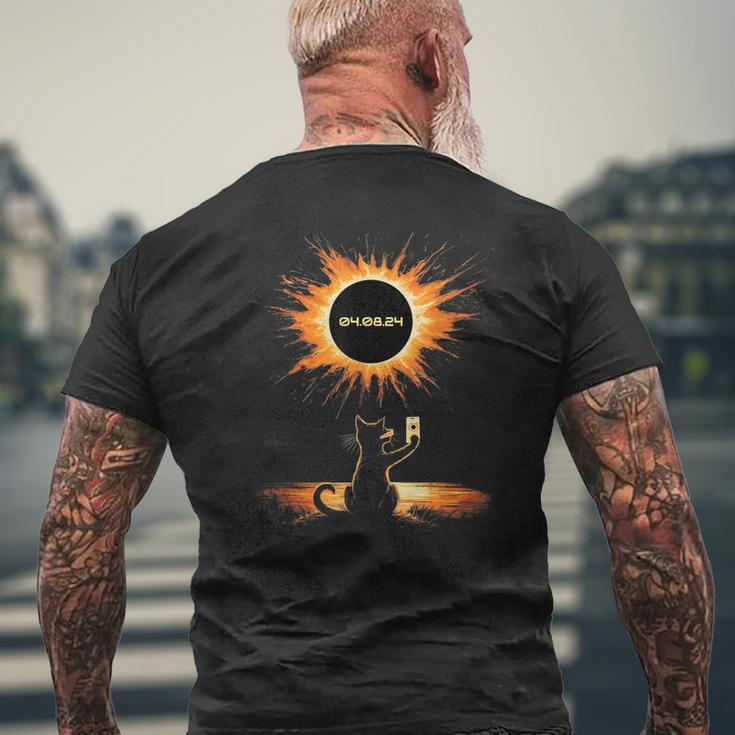 Total Solar Eclipse 2024 April 8 Cat America Totality Men's T-shirt Back Print Gifts for Old Men