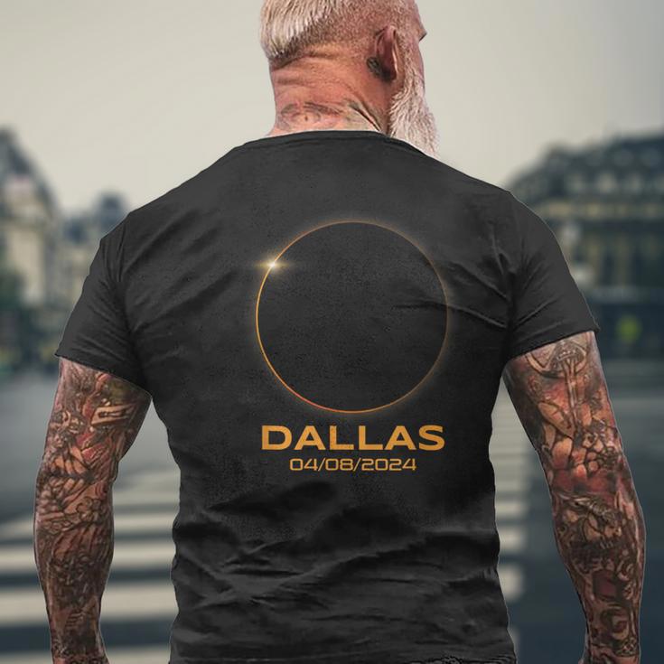 Total Solar Eclipse 2024 Dallas Texas Path Of Totality Men's T-shirt Back Print Gifts for Old Men