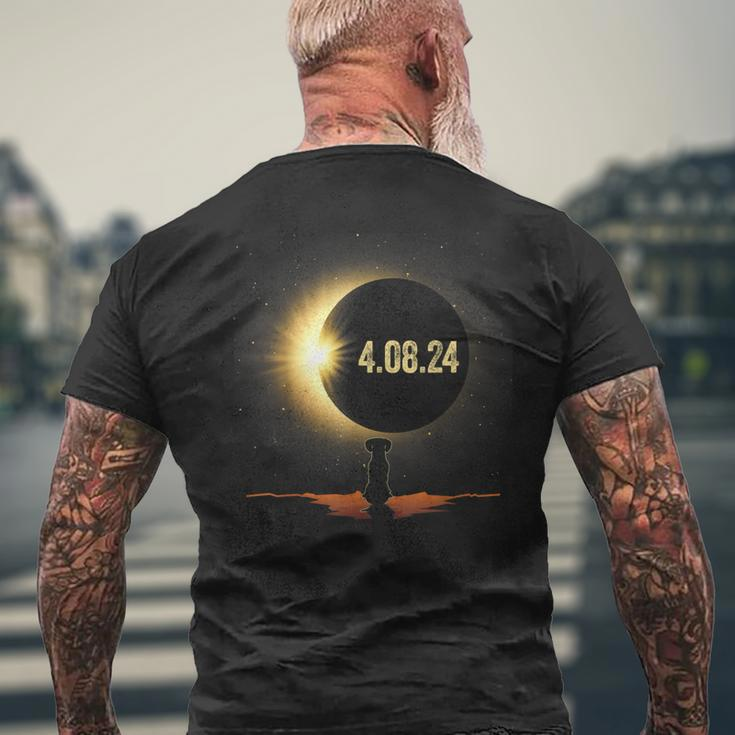 Total Solar Eclipse 2024 Dog Dachshund Dog Lover Men's T-shirt Back Print Gifts for Old Men