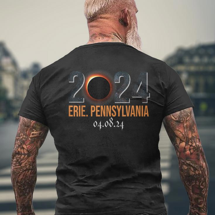 Total Solar Eclipse 2024 Erie Pennsylvania April 8 2024 Men's T-shirt Back Print Gifts for Old Men