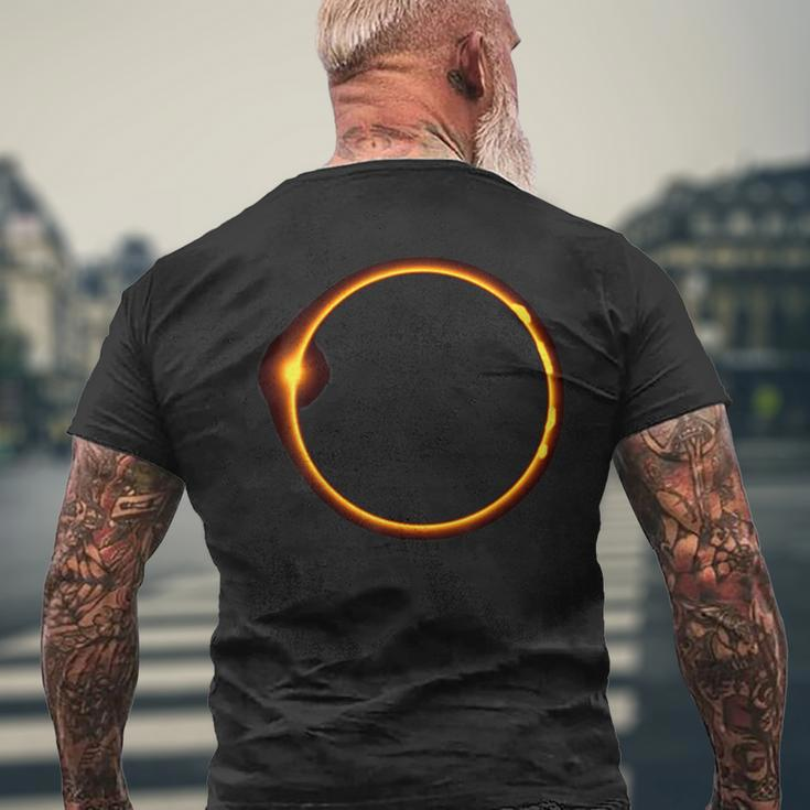 Total Solar Eclipse 2024 Minimalist Ring Men's T-shirt Back Print Gifts for Old Men