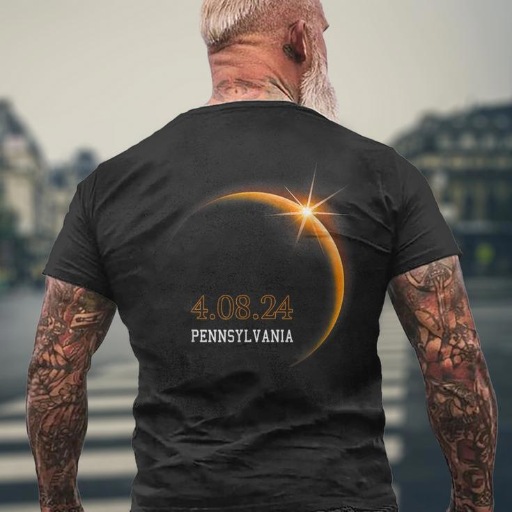 Total Solar Eclipse 2024 Pennsylvania Spring 40824 Men's T-shirt Back Print Gifts for Old Men