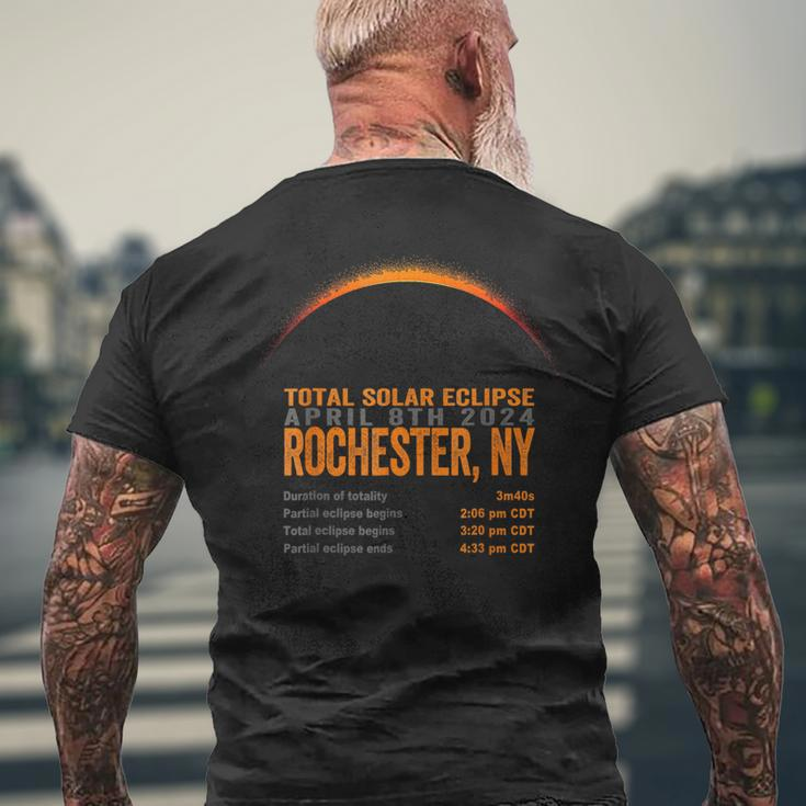 Total Solar Eclipse 2024 Rochester New York Path Of Totality Men's T-shirt Back Print Gifts for Old Men