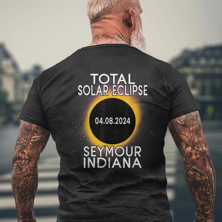 Total Solar Eclipse 2024 Seymour Indiana Path Of Totality Men's T-shirt Back Print Gifts for Old Men