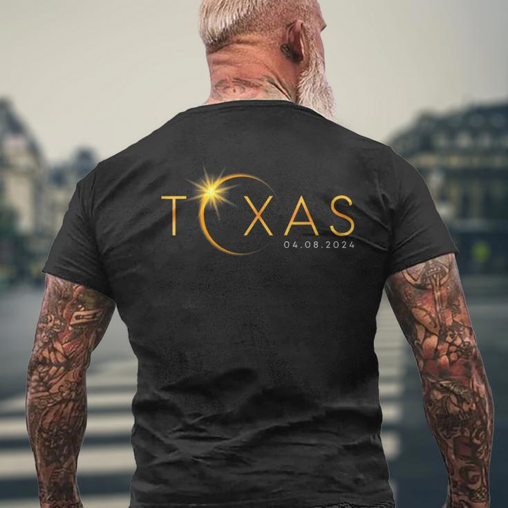Total Solar Eclipse 2024 State Texas Totality April 8 2024 Men's T-shirt Back Print Gifts for Old Men