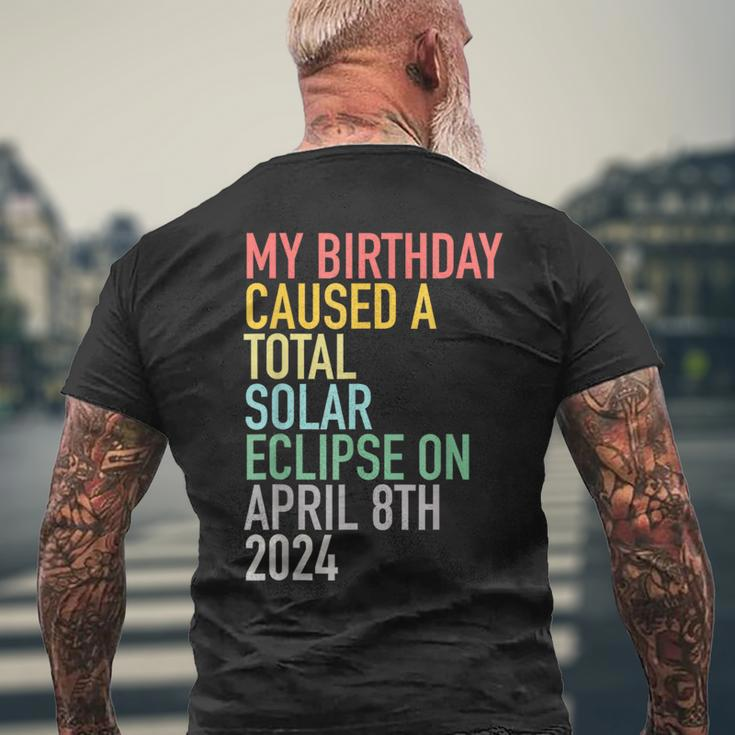 Total Solar Eclipse 4-8-2024 April 8Th Birthday Astrology Men's T-shirt Back Print Gifts for Old Men