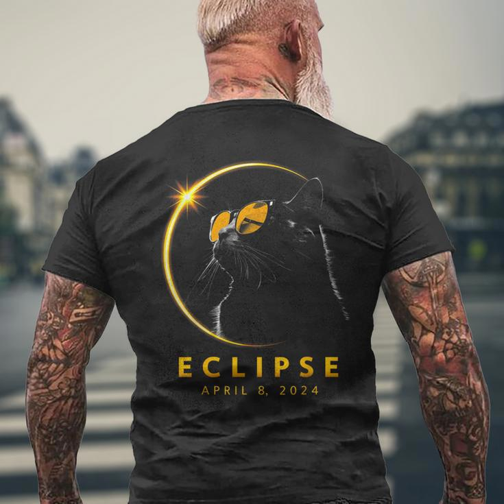 Total Solar Eclipse April 08 2024 Totality Cat Lovers Men's T-shirt Back Print Gifts for Old Men