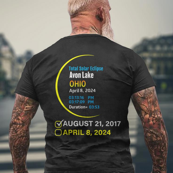 Total Solar Eclipse April 8 2024 Ohio Avon Lake Men's T-shirt Back Print Gifts for Old Men