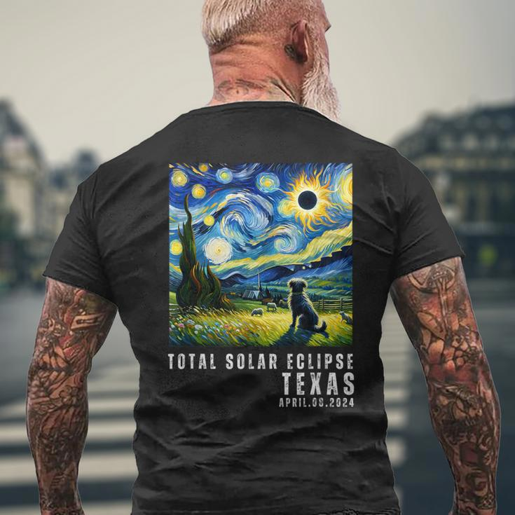 Total Solar Eclipse April 8 2024 Texas Souvenir Men's T-shirt Back Print Gifts for Old Men