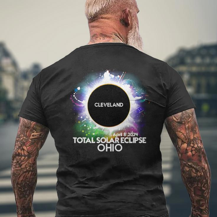 Total Solar Eclipse Cleveland Ohio 2024 Colorful Totality Men's T-shirt Back Print Gifts for Old Men