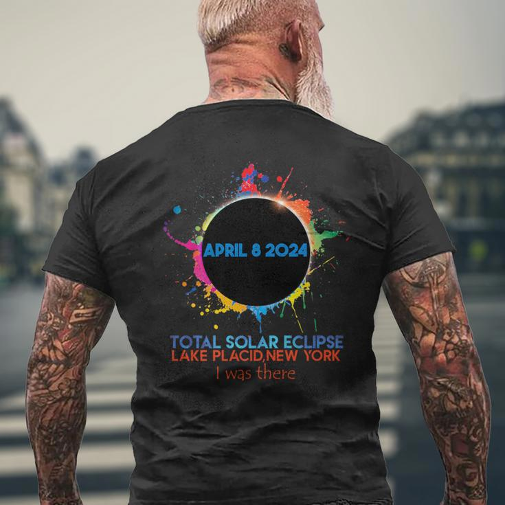 Total Solar Eclipse Lake Placid New York 2024 I Was There Men's T-shirt Back Print Gifts for Old Men