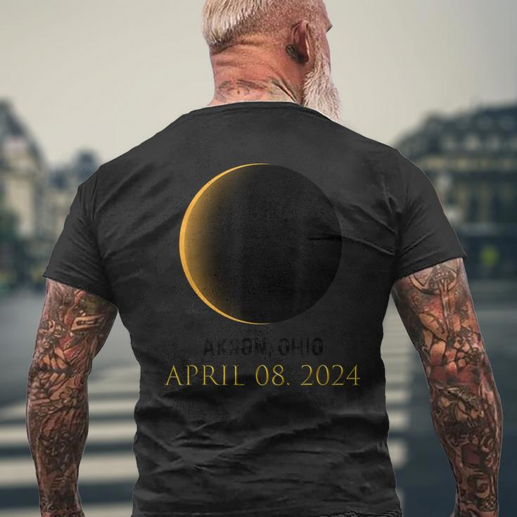 Total Solar Eclipse Spring April 8 2024 Akron Ohio Men's T-shirt Back Print Gifts for Old Men