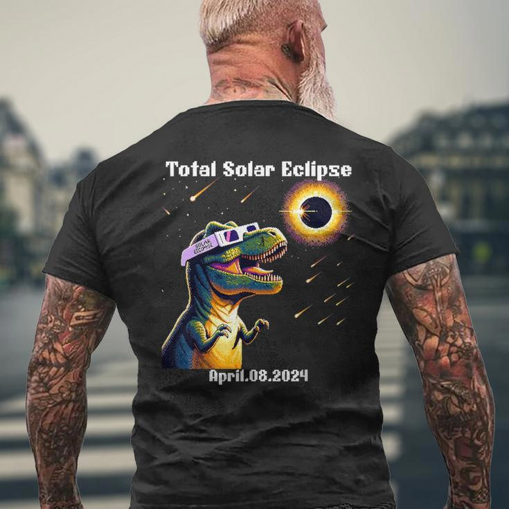 Total Solar Eclipse T-Rex April 8 2024 America Solar Eclipse Men's T-shirt Back Print Gifts for Old Men