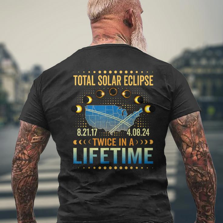 Total Solar Eclipse Twice In A Lifetime 2024 Total Eclipse Men's T-shirt Back Print Gifts for Old Men
