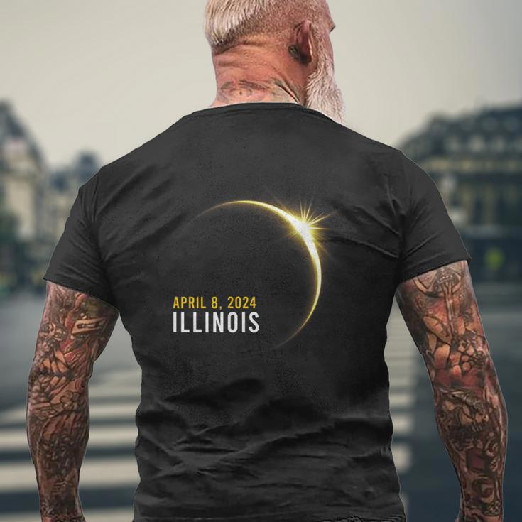 Totality 04 08 2024 Total Solar Eclipse 2024 Illinois Men's T-shirt Back Print Gifts for Old Men