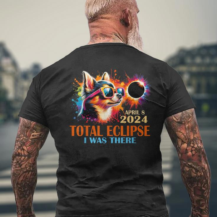 Totality Total Solar Eclipse 2024 Chihuahua Dog Colorful Men's T-shirt Back Print Gifts for Old Men