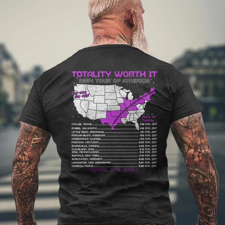 Totality Worth It Solar Eclipse Tour Of America 04082024 Men's T-shirt Back Print Gifts for Old Men