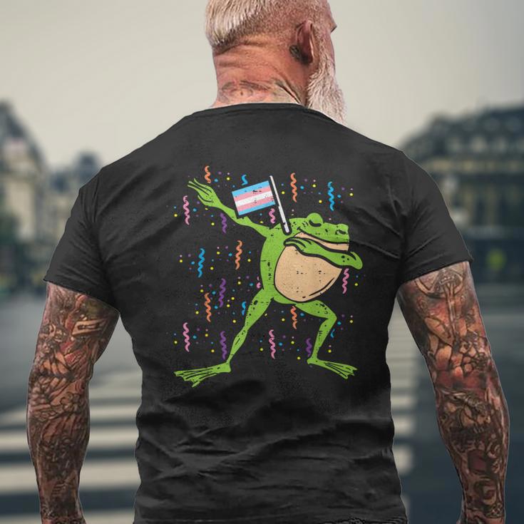 Transgender Flag Frog Dab Lgbt Trans Pride Stuff Animal Men's T-shirt Back Print Gifts for Old Men