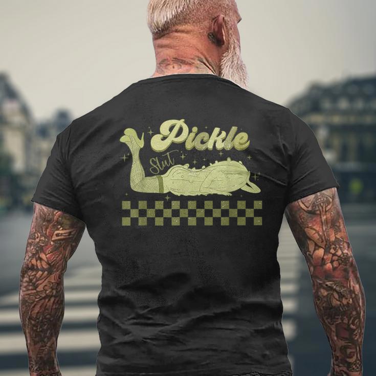 Trendy Retro Pickle Slut Food Apparel Canned Pickle Men's T-shirt Back Print Gifts for Old Men