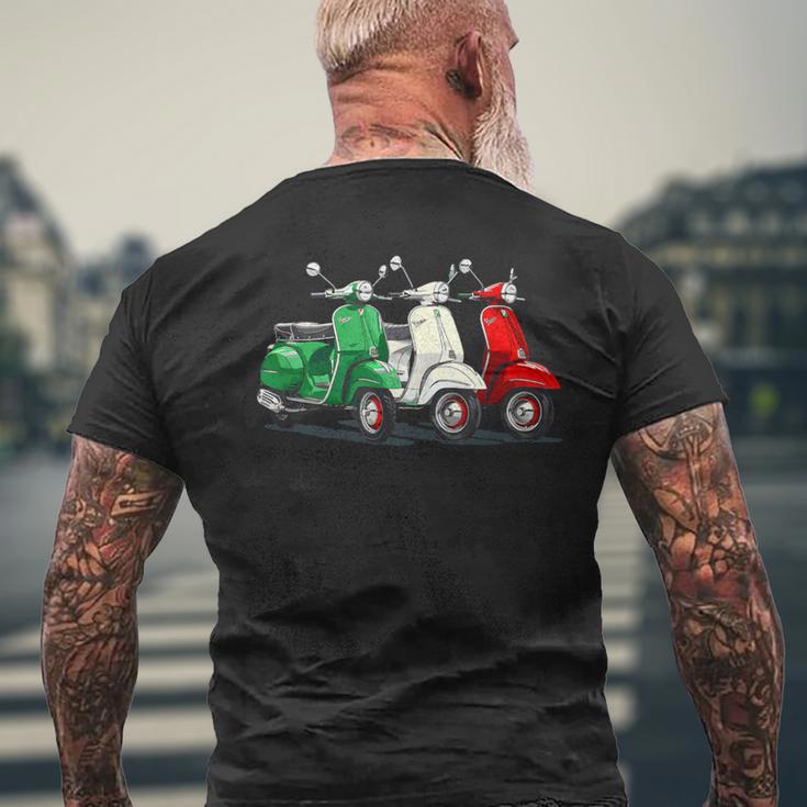 Tricolore Mit Italienischer Flagge Italienischer Roller T-Shirt mit Rückendruck Geschenke für alte Männer