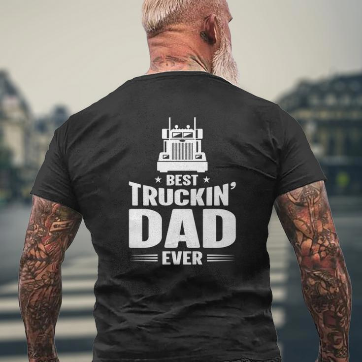 Trucker Best Trucking Dad Ever Mens Back Print T-shirt Gifts for Old Men