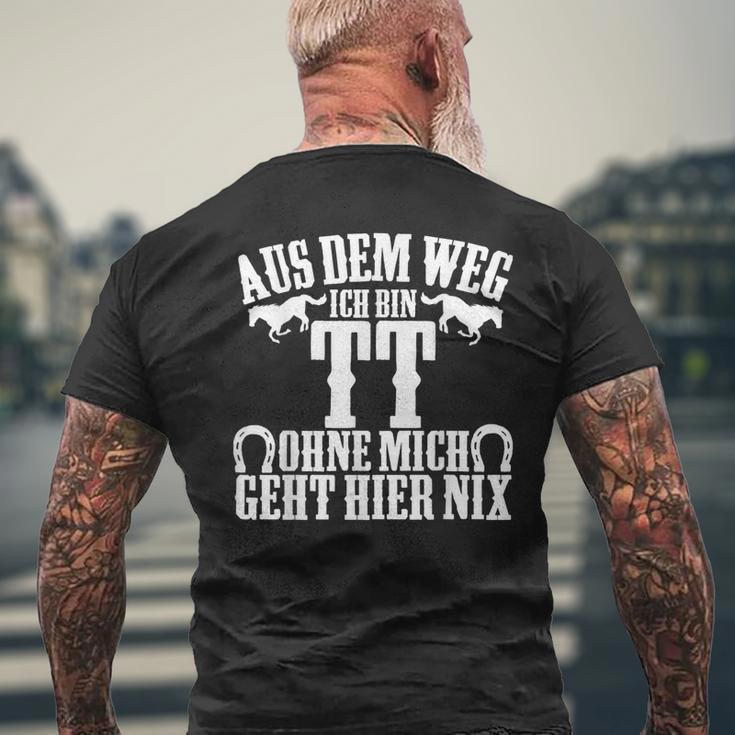 Tt Turnier Trottel Reitsport Pferd Spruch Pferdesprüche T-Shirt mit Rückendruck Geschenke für alte Männer