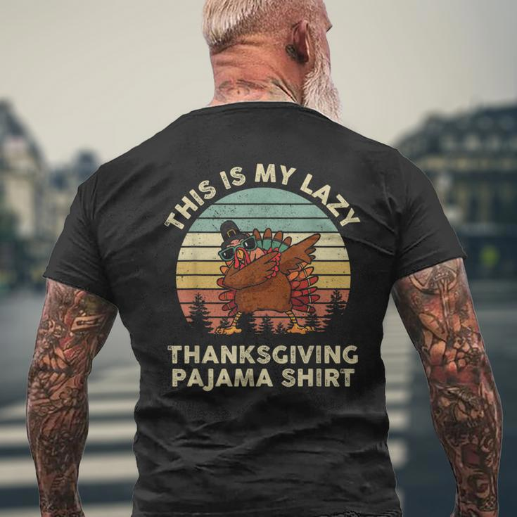 Turkey Day This Is My Lazy Thanksgiving Pajama Men's T-shirt Back Print Gifts for Old Men