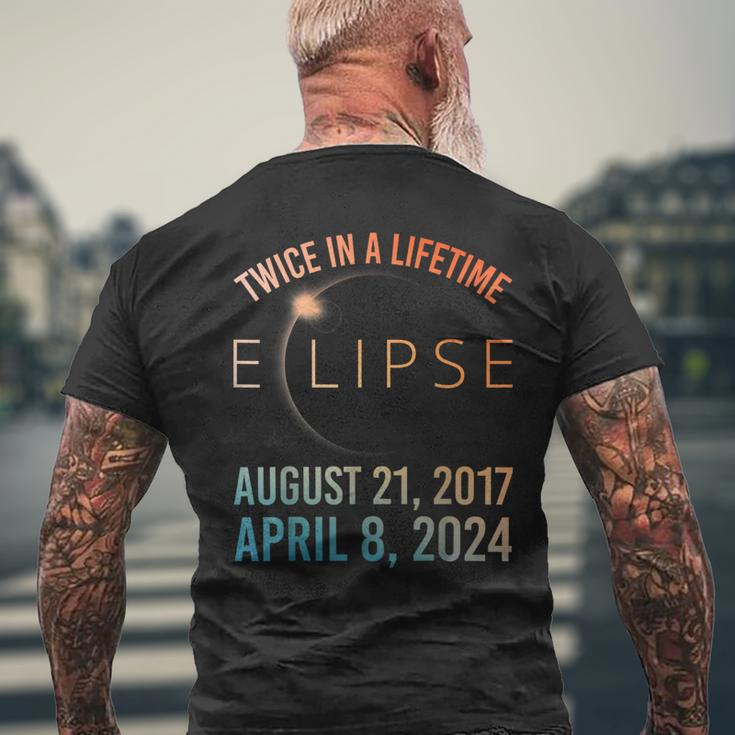Twice In A Lifetime Solar Eclipse 2024 Total Eclipse Men's T-shirt Back Print Gifts for Old Men