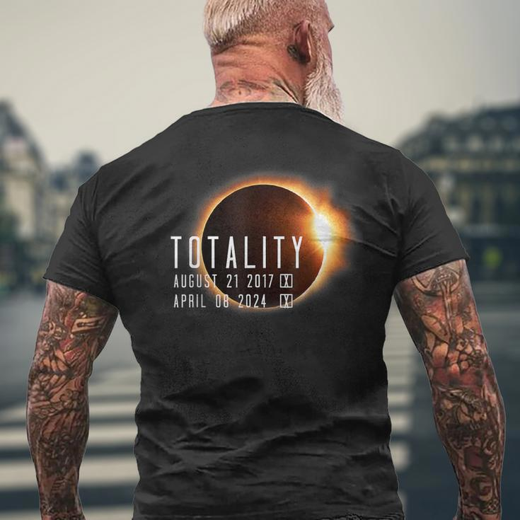 Twice In A Lifetime Totality Solar Eclipse 2017 & 2024 Men's T-shirt Back Print Gifts for Old Men