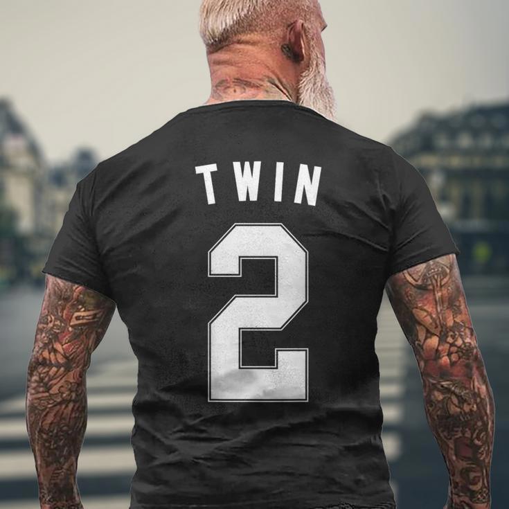 Twin 2 Matching Adult Kid Jersey Identical Twin Men's T-shirt Back Print Gifts for Old Men