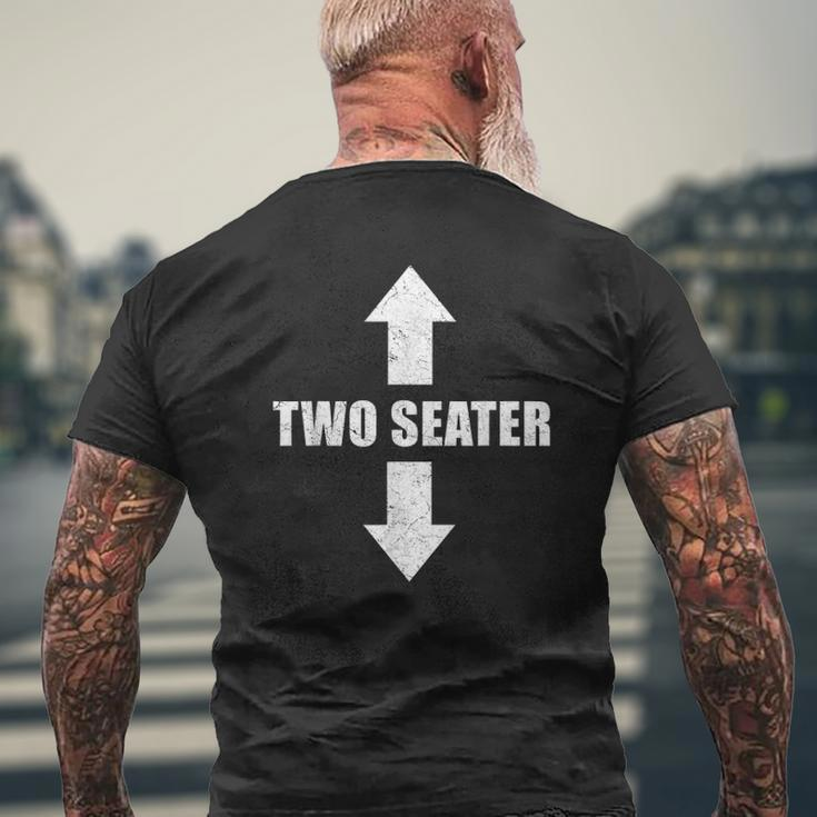 Two Seater 2 Seater Distressed Gag Dad Joke Novelty Mens Back Print T-shirt Gifts for Old Men