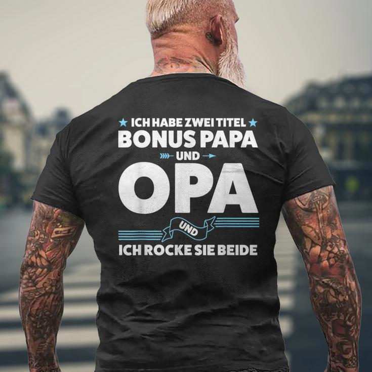 Two Titel Bonus Papa Und Opa Bonus Papa Grandpa S T-Shirt mit Rückendruck Geschenke für alte Männer