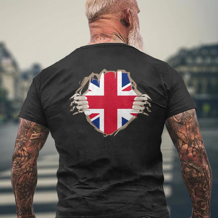 Uk England Flag English Hero Costume T-Shirt mit Rückendruck Geschenke für alte Männer