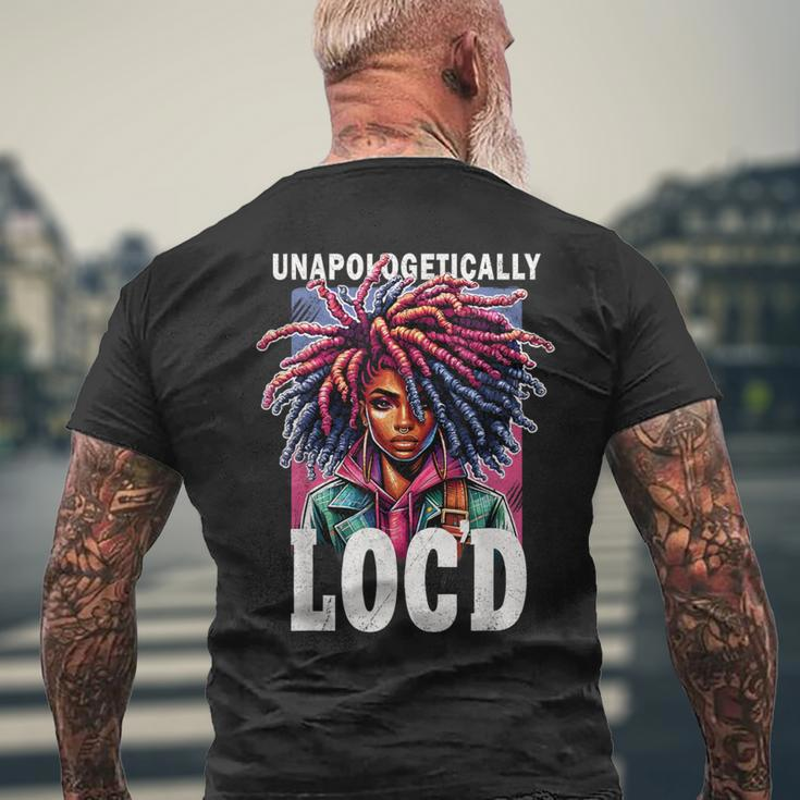 Unapologetically Loc'd Black History Melanin Black Queen Men's T-shirt Back Print Gifts for Old Men