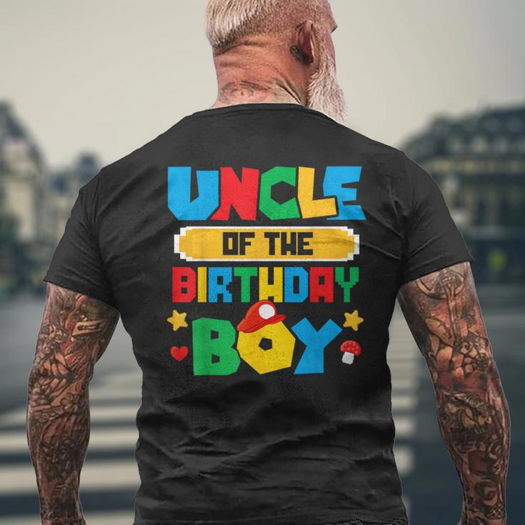 Uncle Of The Birthday Boy Game Gaming Family Matching Men's T-shirt Back Print Gifts for Old Men