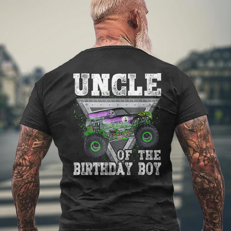 Uncle Of The Birthday Boy Monster Truck Birthday Family Men's T-shirt Back Print Gifts for Old Men