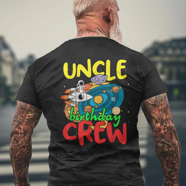 Uncle Birthday Crew Outer Space Planets Universe Party Men's T-shirt Back Print Gifts for Old Men