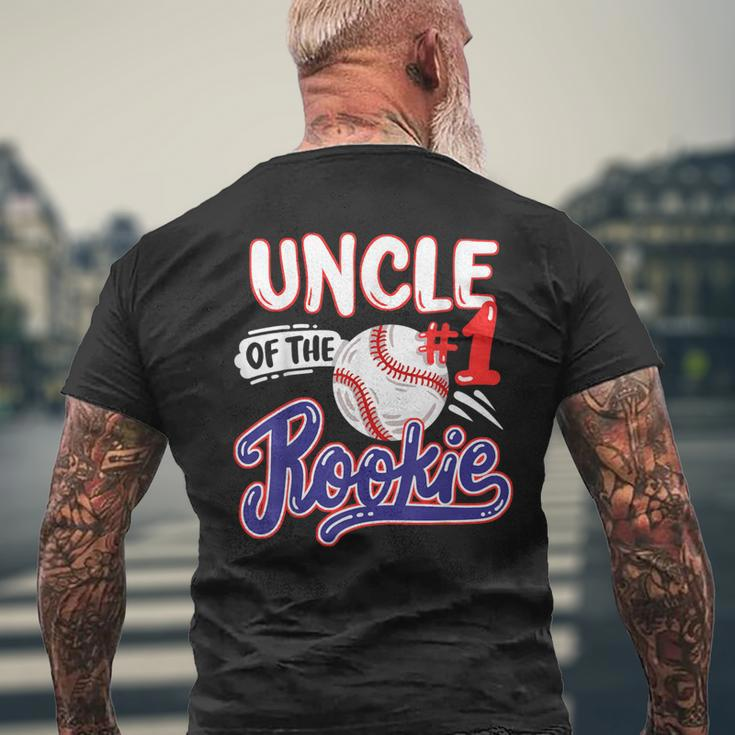 Uncle Of Rookie 1St Baseball Birthday Party Theme Matching Men's T-shirt Back Print Gifts for Old Men