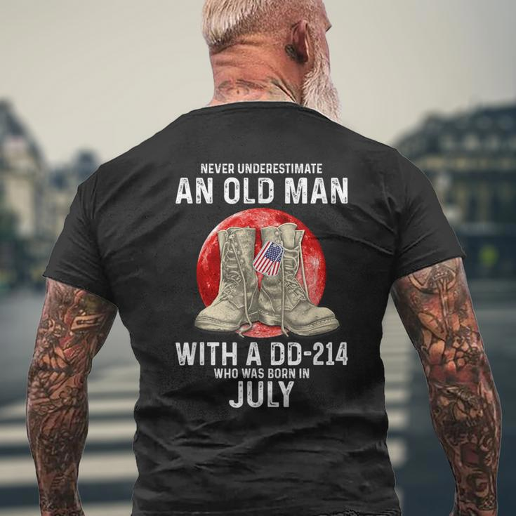 Never Underestimate An Old Man With A Dd-214 July Men's T-shirt Back Print Gifts for Old Men
