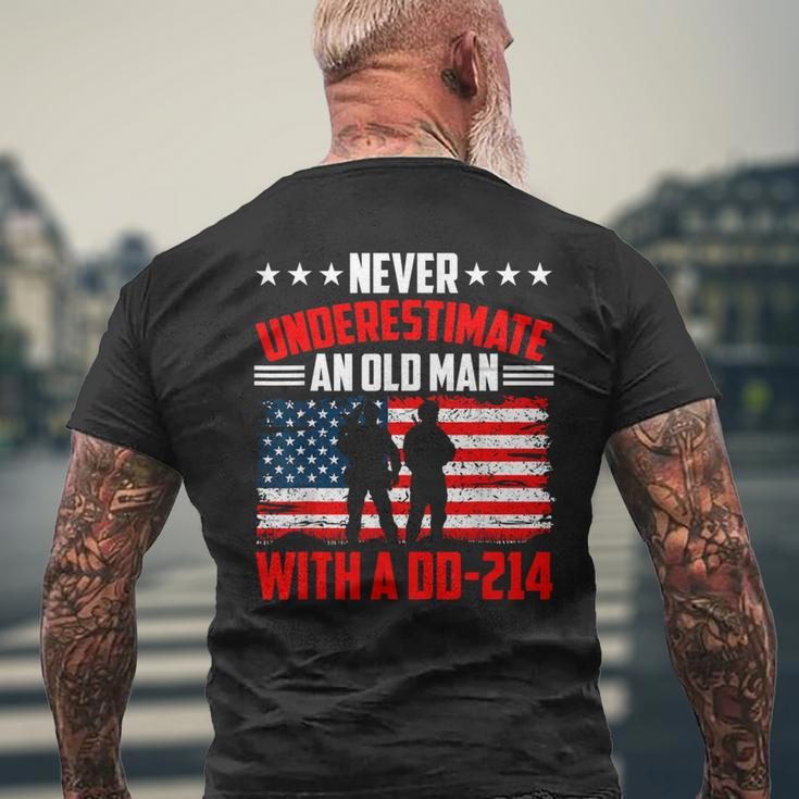 Never Underestimate An Old Man With A Dd214 Veterans Day Men's T-shirt Back Print Gifts for Old Men