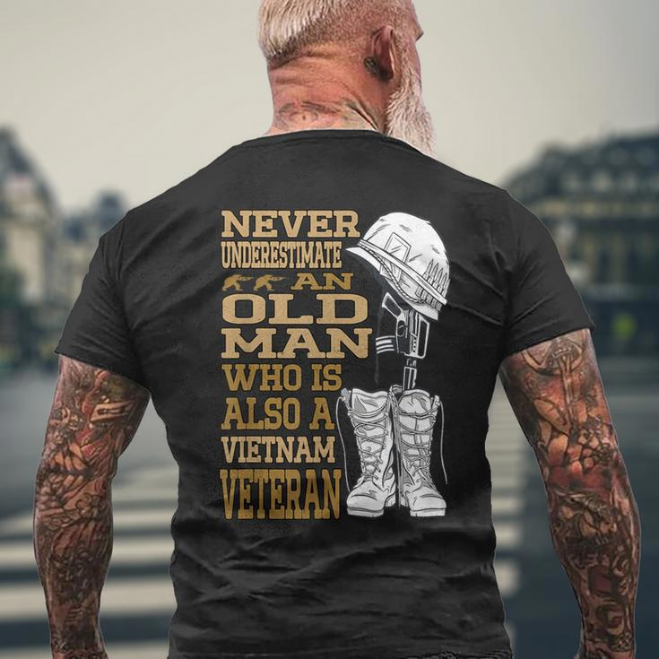 Never Underestimate An Old Man Vietnam Veteran Patriotic Dad Men's T-shirt Back Print Gifts for Old Men